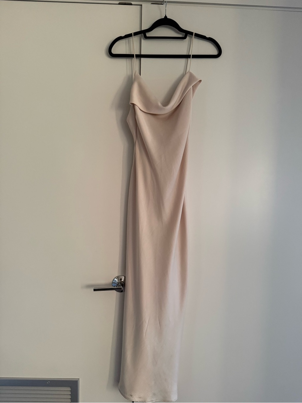 Elegant Blush Slip Dress with Cowl Neck